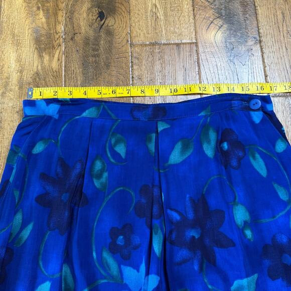 Vintage Ali Miles Womens BlueFloral Blouse Top XL & Skirt Set Sz 16 Made in USA - Picture 5 of 13